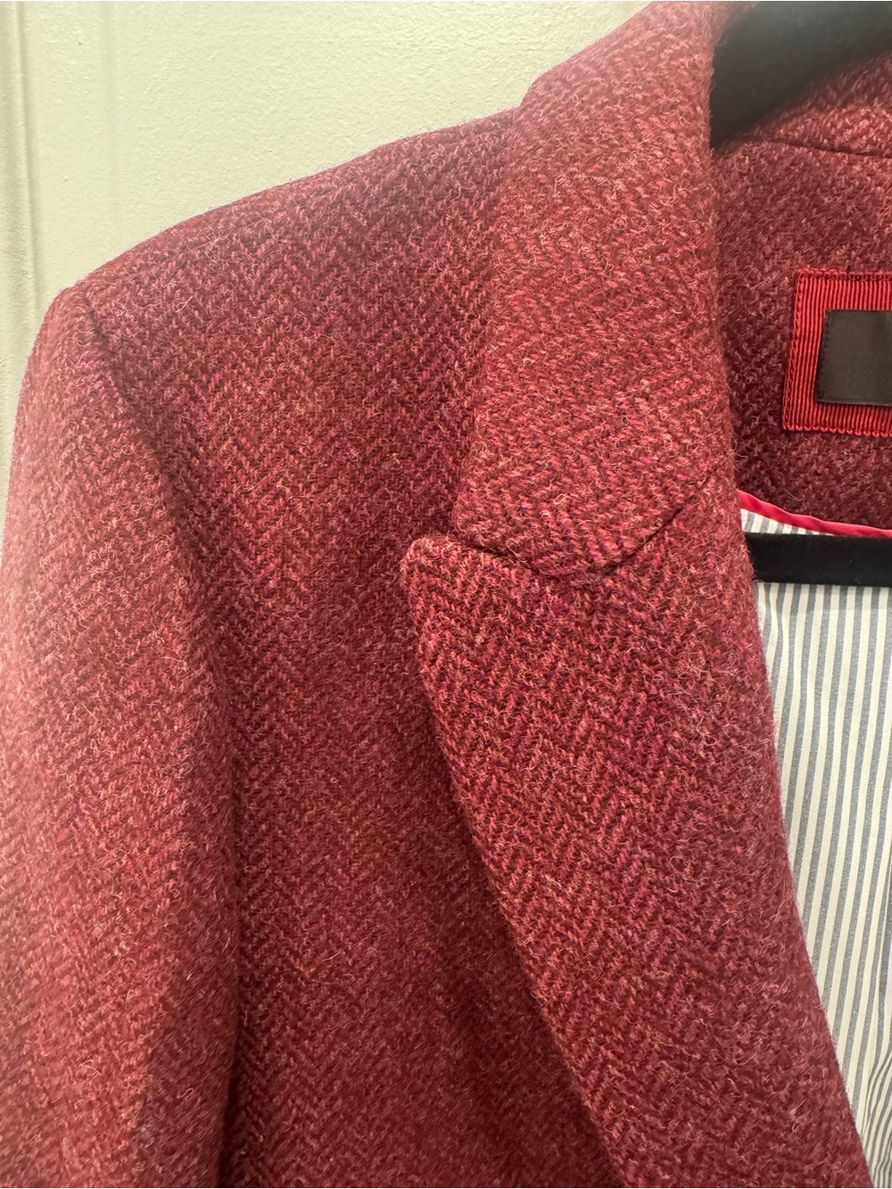 J. Crew Women's burgundy Herringbone Blazer - Picture 3 of 9